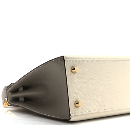 Hermes Epsom Bi-Color Horseshoe Kelly Sellier 25 Craie Gris Asphalte 6 of 8