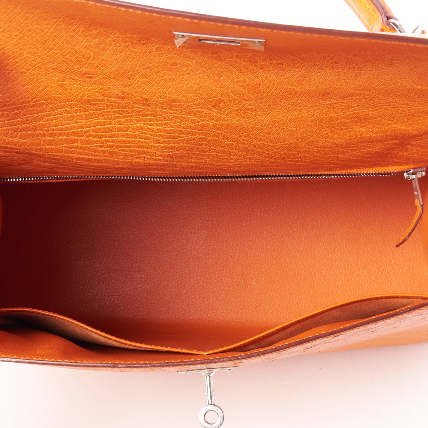 Hermes Ostrich Kelly Sellier 32 Orange 6 of 35