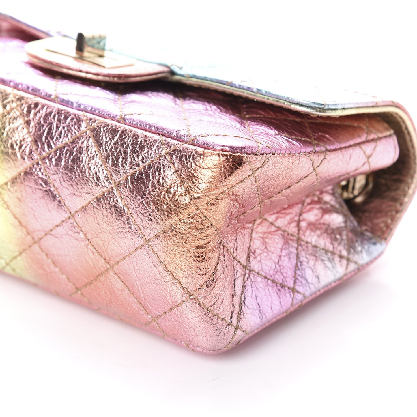 Metallic Goatskin Quilted Mini 2.55 Reissue Flap Multicolor
