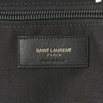 Saint Laurent Canvas Leopard Print City Backpack Black White 6 of 10