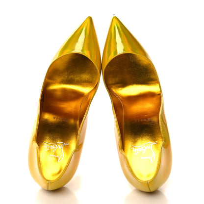 Christian Louboutin Metallic Patent Hot Chick 100 Pumps 39.5 Yellow 2 of 8