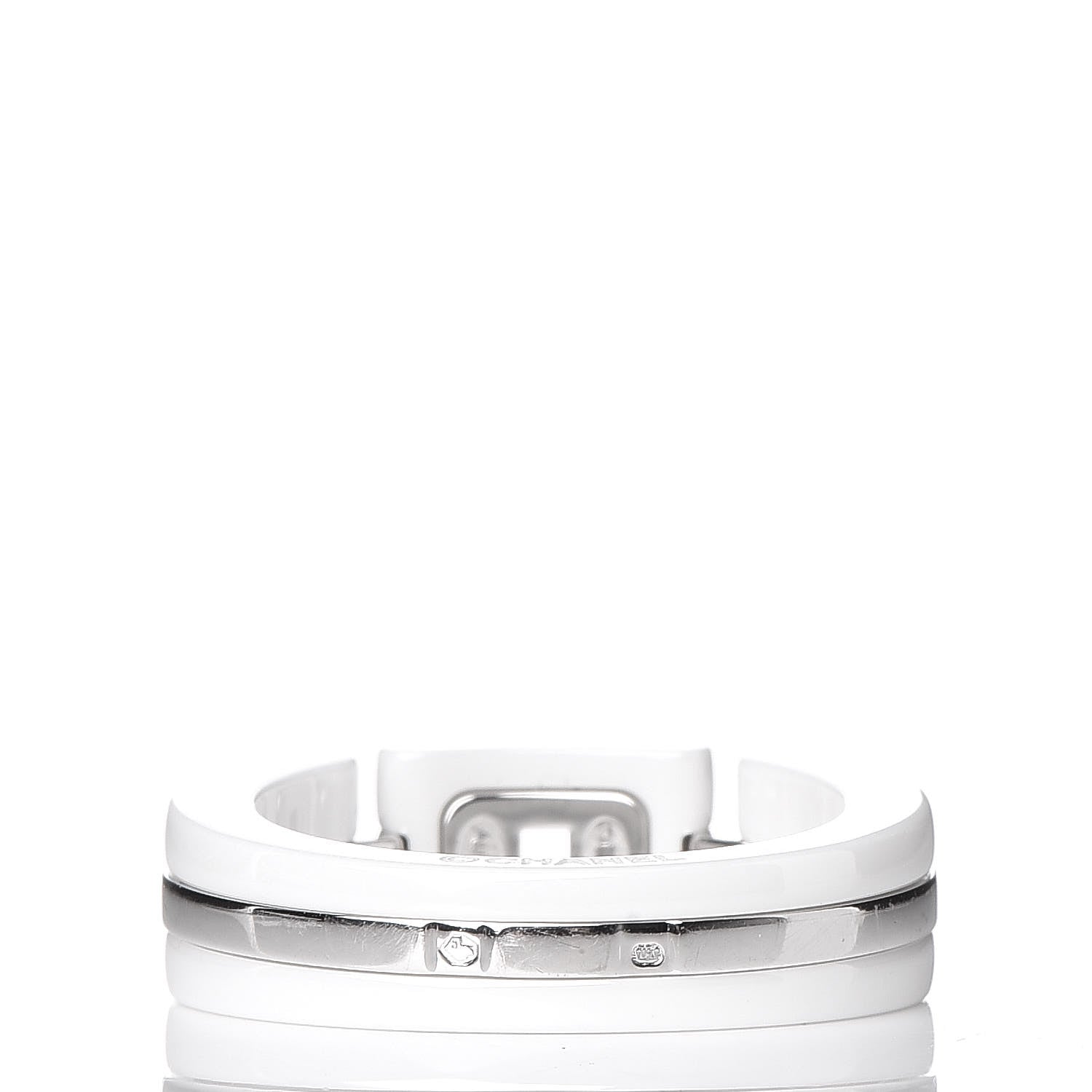 Chanel 18K White Gold White Ceramic Diamond Ultra Ring 53 6.25 3 of 6