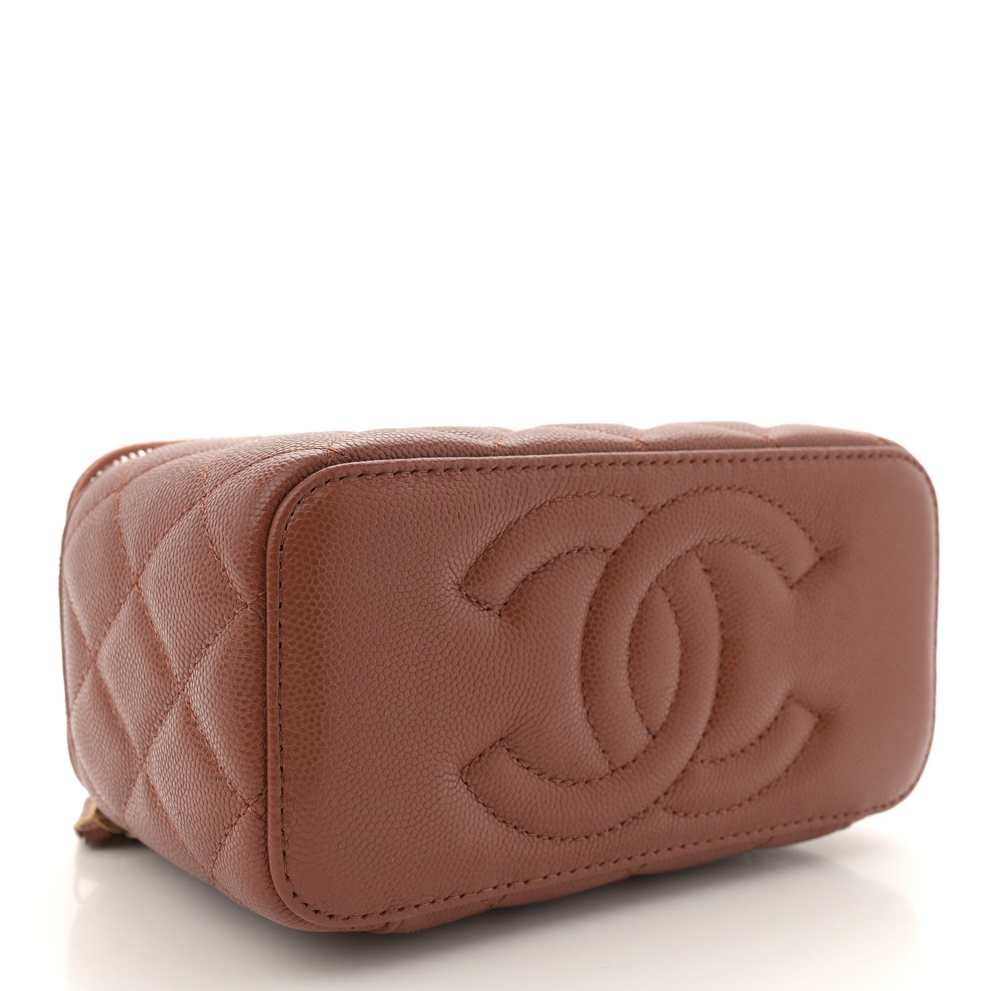 Caviar Quilted Small Vanity Case With Airpods Pro Case Brown