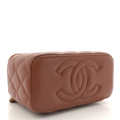 Chanel Caviar Quilted Small Vanity Case With Airpods Pro Case Brown 4 of 9