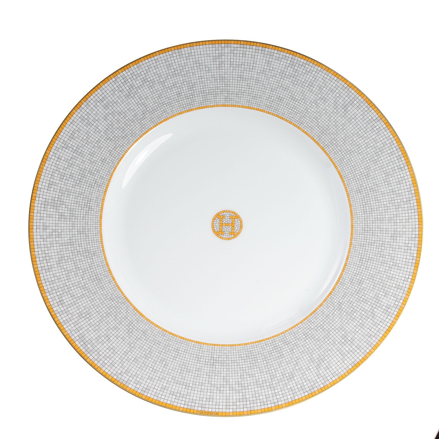 Hermes Porcelain Mosaique Au 24 Presentation Plates-Set of 2 1 of 5