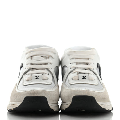 Chanel Nylon Calfskin Suede CC Womens Sneakers 37 White Orange 2 of 25