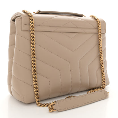 Saint Laurent Calfskin Y Quilted Monogram Small Loulou Chain Satchel Dark Beige 3 of 10