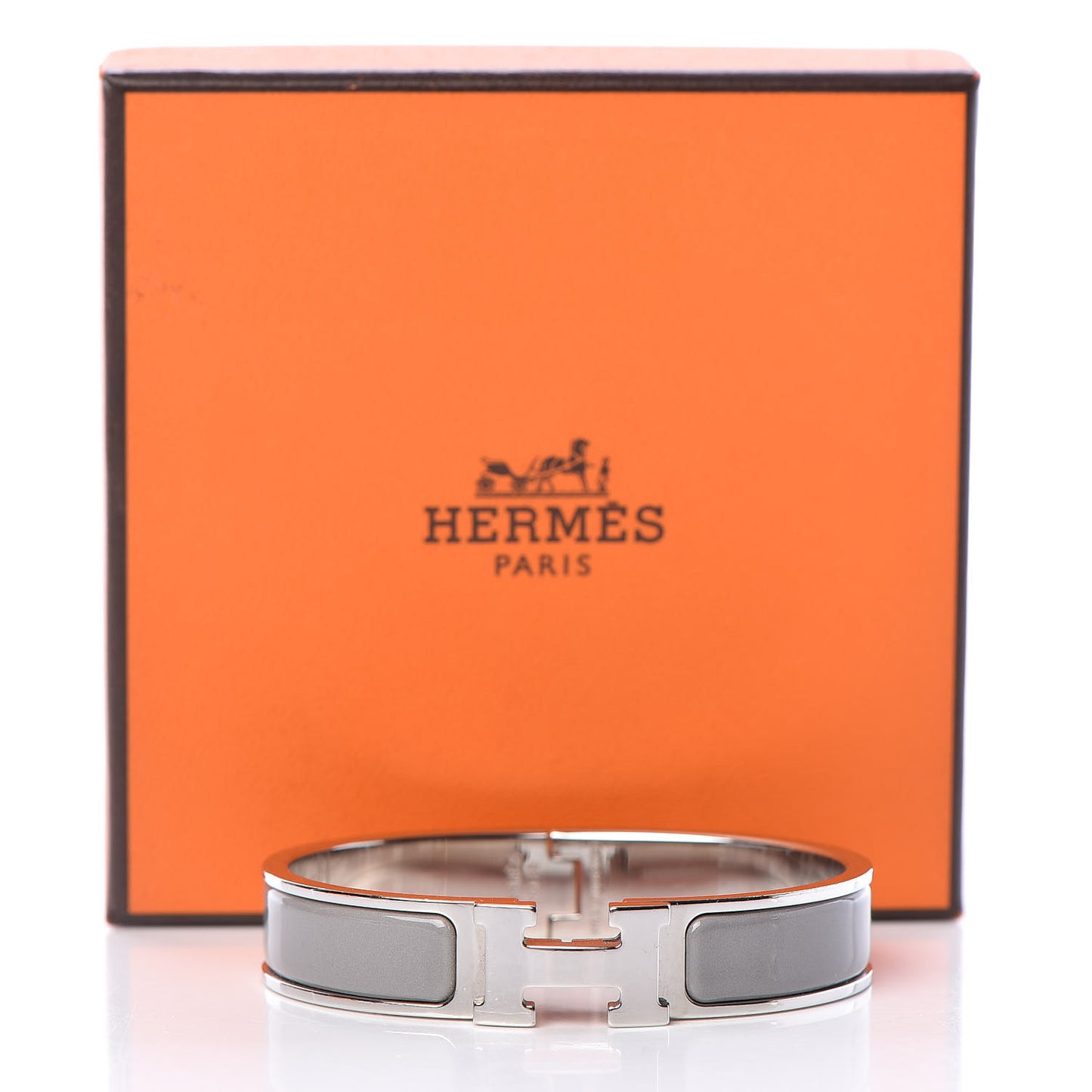 Enamel Narrow Clic Clac H Bracelet PM Gris Macadam