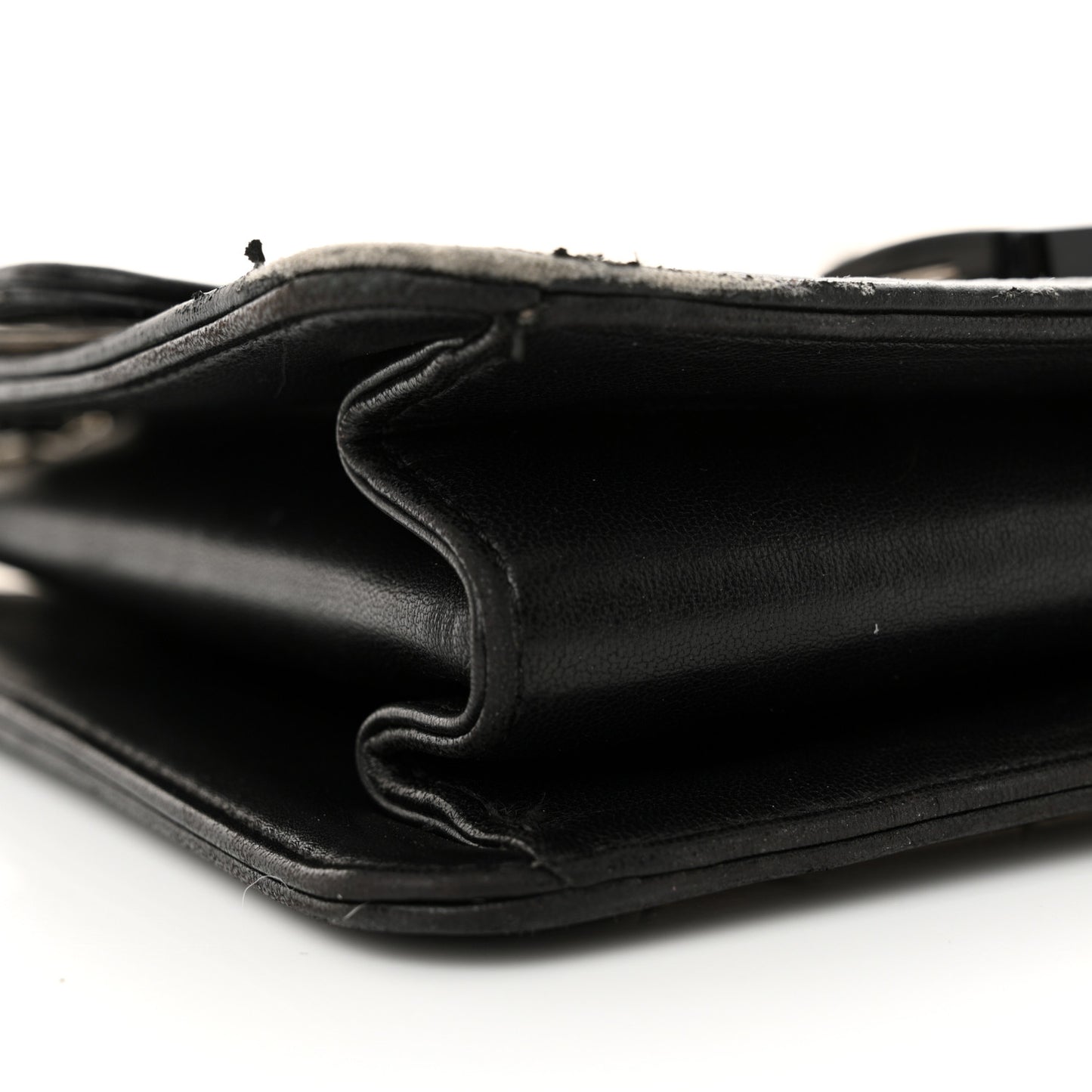 PVC Lambskin Quilted Beauty Lock Flap Black