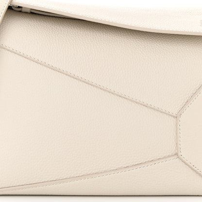 Loewe Soft Grained Calfskin Small Puzzle Edge Bag Soft White 7 of 9