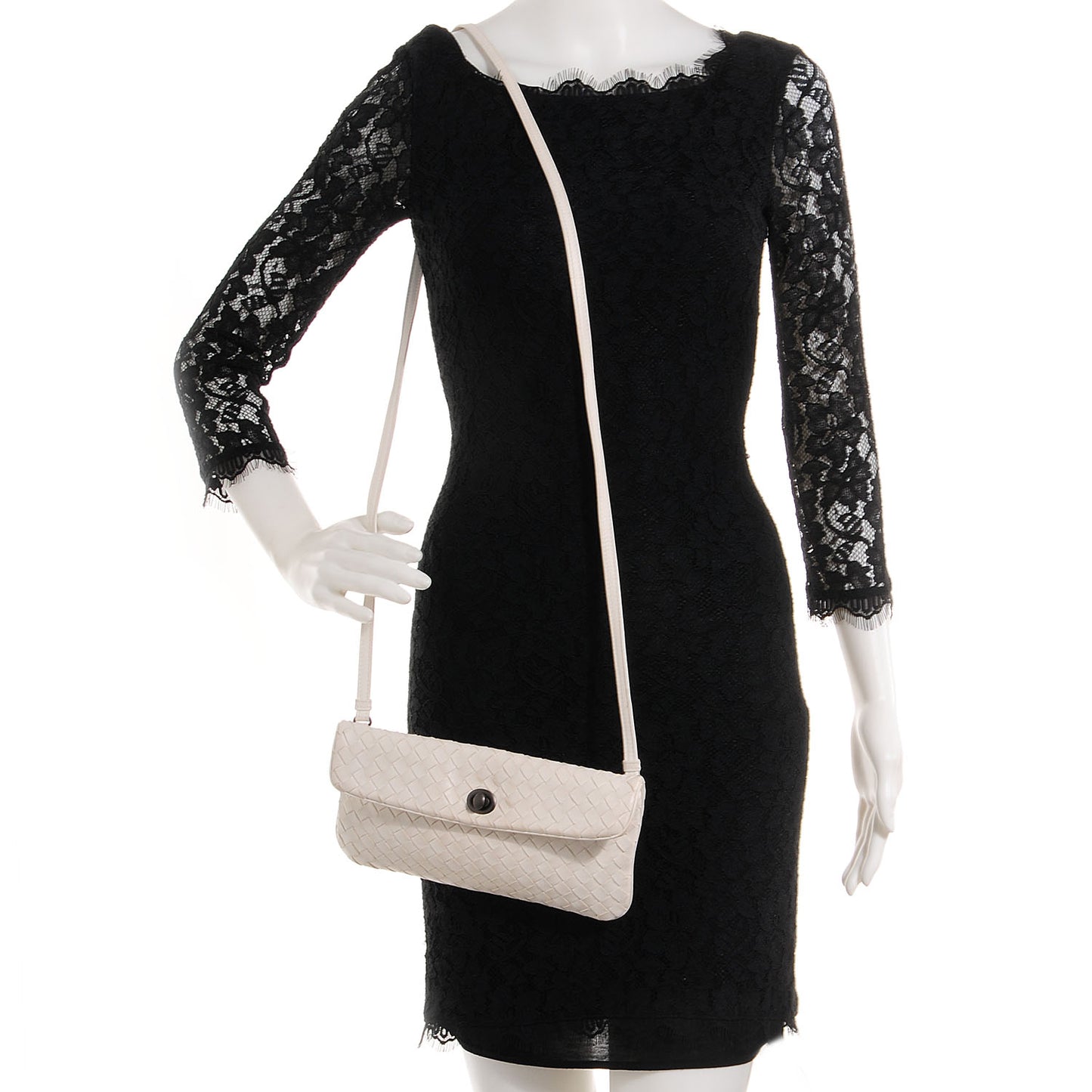 Nappa Intrecciato Mini Flap Crossbody Bag White
