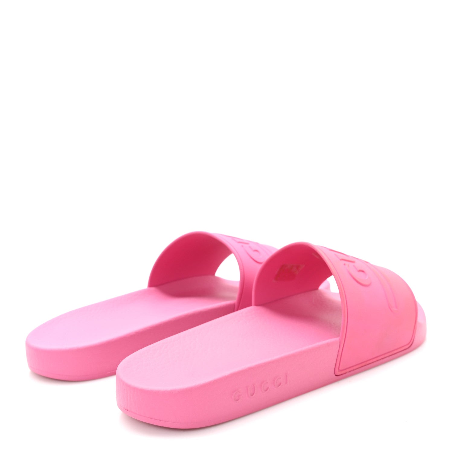 Gucci Rubber Logo Stamped Mens Slide Sandals 11 Fuchsia 5 of 9