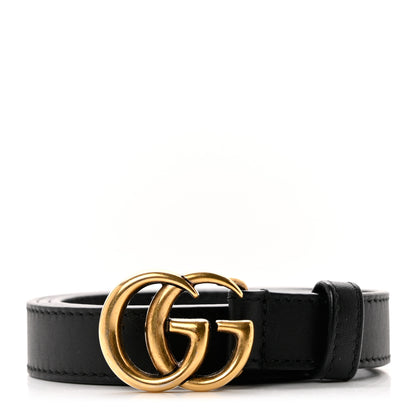 Gucci Calfskin Double G 20mm Belt 75 30 Black 1 of 5