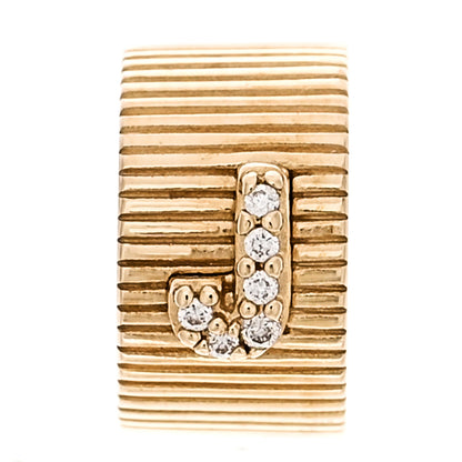 Foundrae 18K Yellow Gold Diamond Initial J Heart Beat Pendant 4 of 5