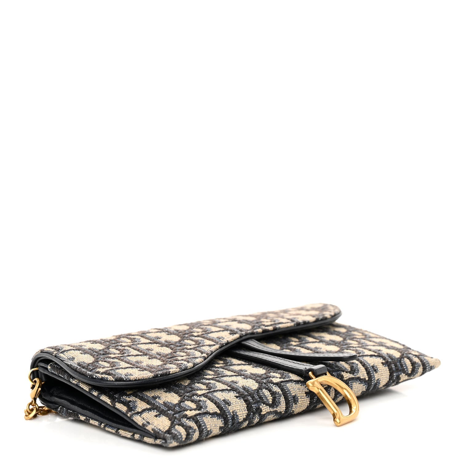 Christian Dior CHRISTIAN DIOR Oblique Saddle Chain Long Wallet Blue 5 of 11