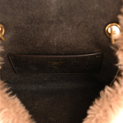 Saint Laurent Shearling Calfskin Small Reversible Monogram Kate Satchel Ecru Dark Brown 5 of 12