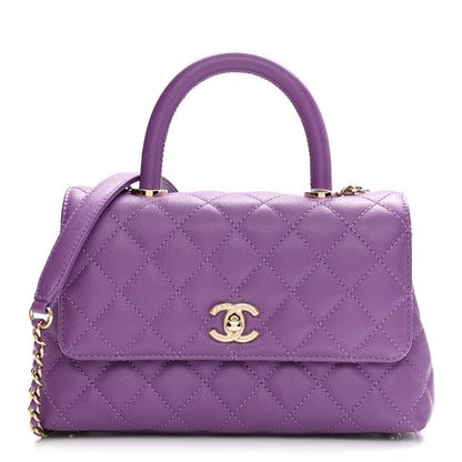 Chanel Caviar Quilted Mini Coco Handle Flap Purple 1 of 8