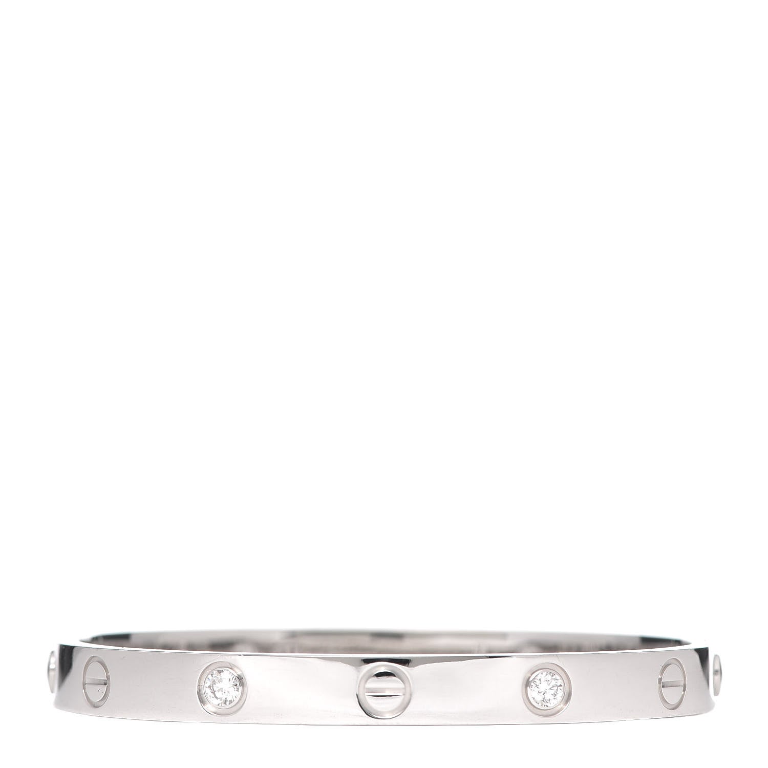 Cartier 18K White Gold 4 Diamond LOVE Bracelet 16 1 of 7