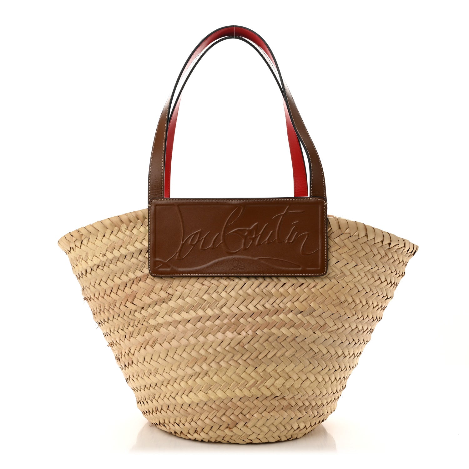 Christian Louboutin Woven Straw Loubishore Tote Beige 1 of 11