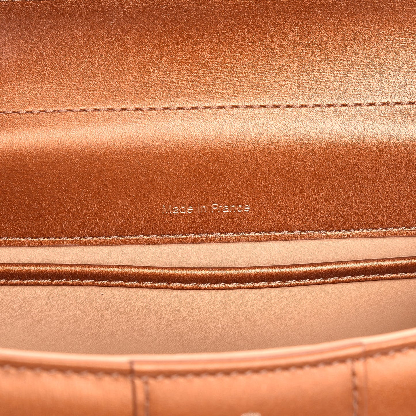 Metallic Calfskin Mini Brillant Satchel Camel
