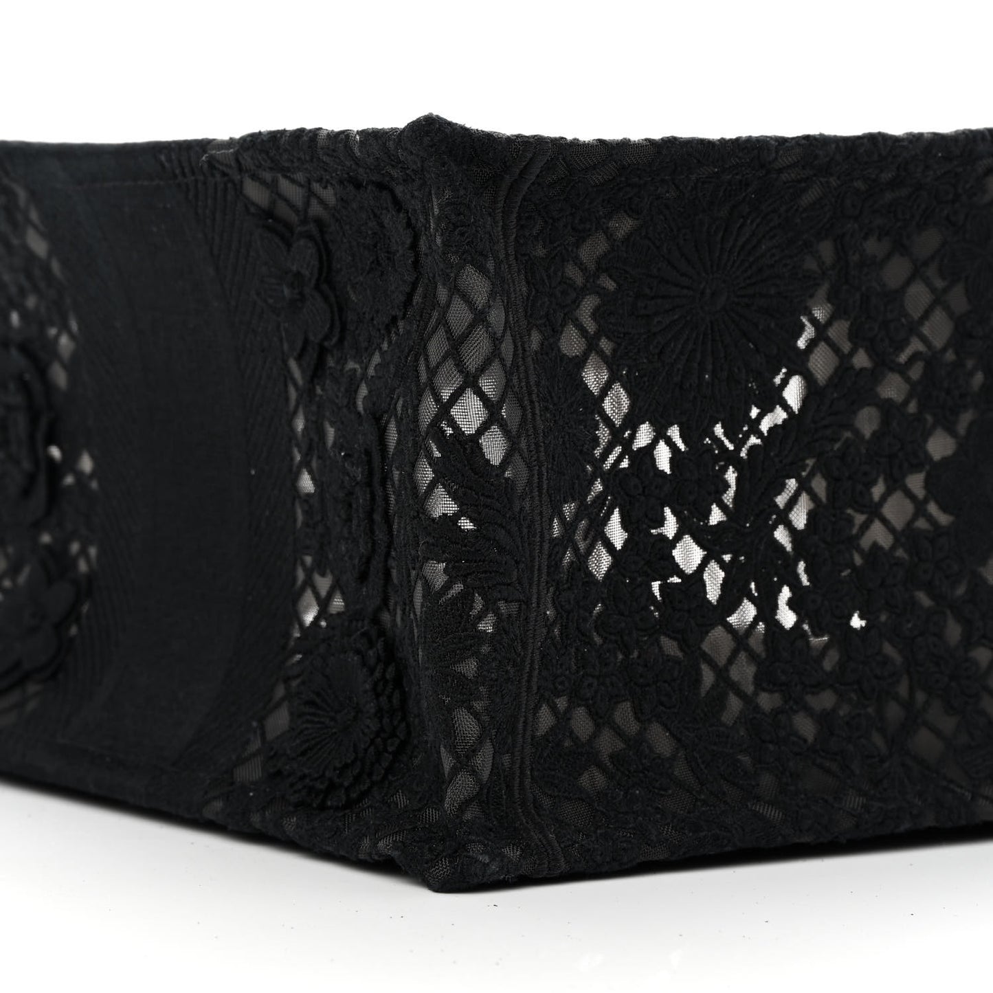 Embroidered D-Lace Medium Book Tote Black Multicolor