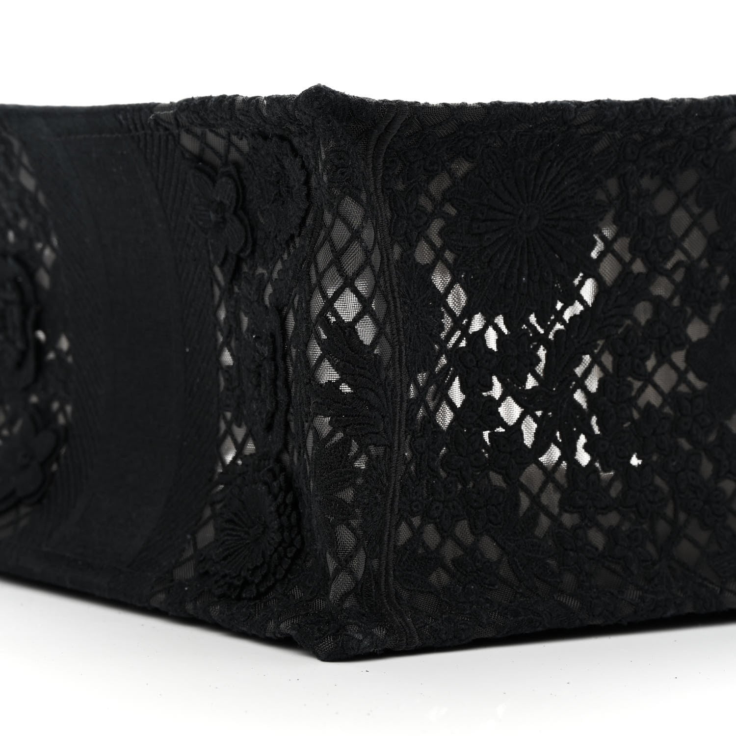 Christian Dior Embroidered D-Lace Medium Book Tote Black Multicolor 9 of 12