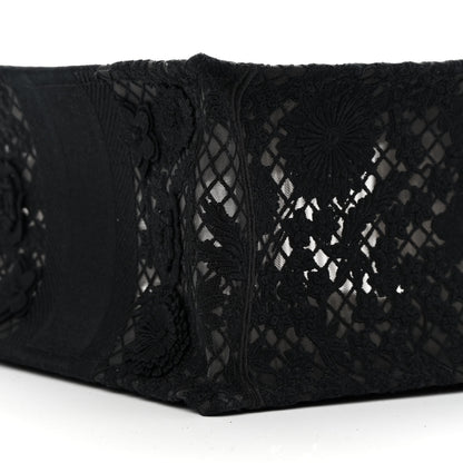 Christian Dior Embroidered D-Lace Medium Book Tote Black Multicolor 9 of 12