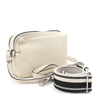 Prada Vitello Daino Soft Medium Double Zip Shoulder Bag White 3 of 12