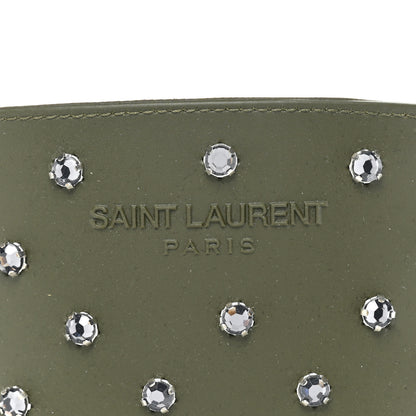 Saint Laurent Rubber Studded Festival Rain Boots 37 New Kaki Fonce 10 of 14