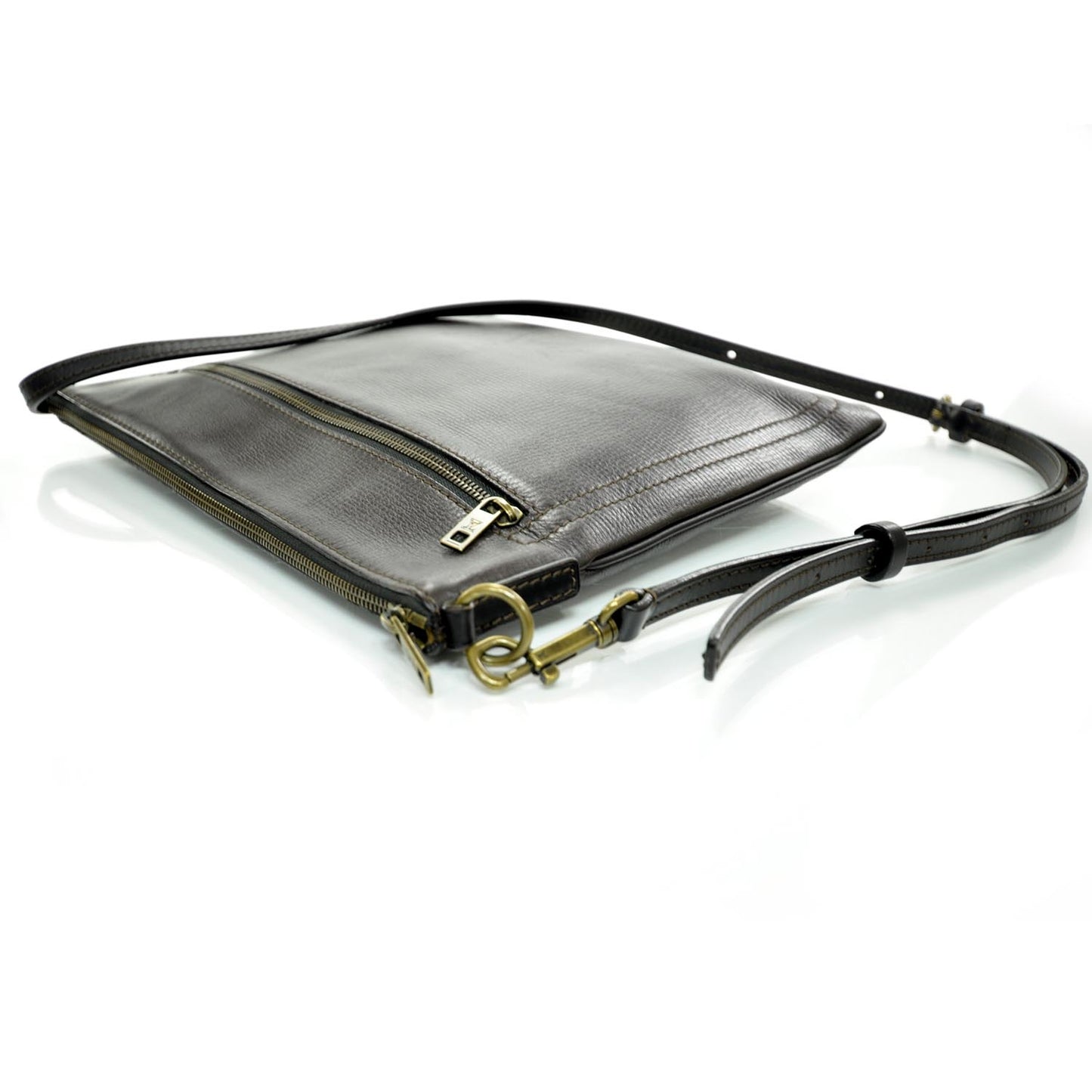 Utah Leather Sac Plat Messenger Coffee