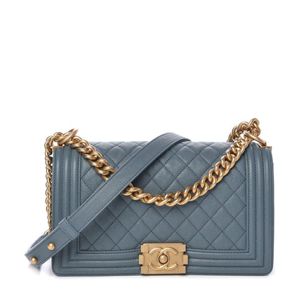 Chanel Caviar Quilted Medium Boy Flap Blue 1 of 10