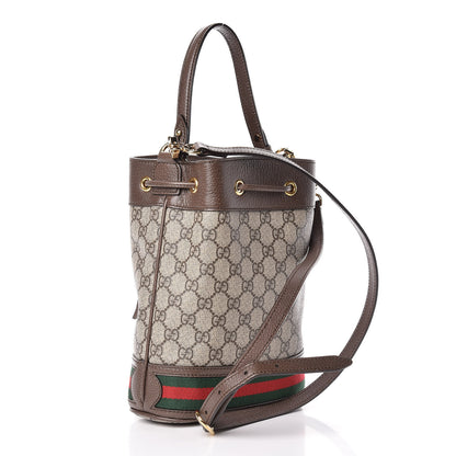 Gucci GG Supreme Monogram Web Small Ophidia Bucket Bag Brown 3 of 11