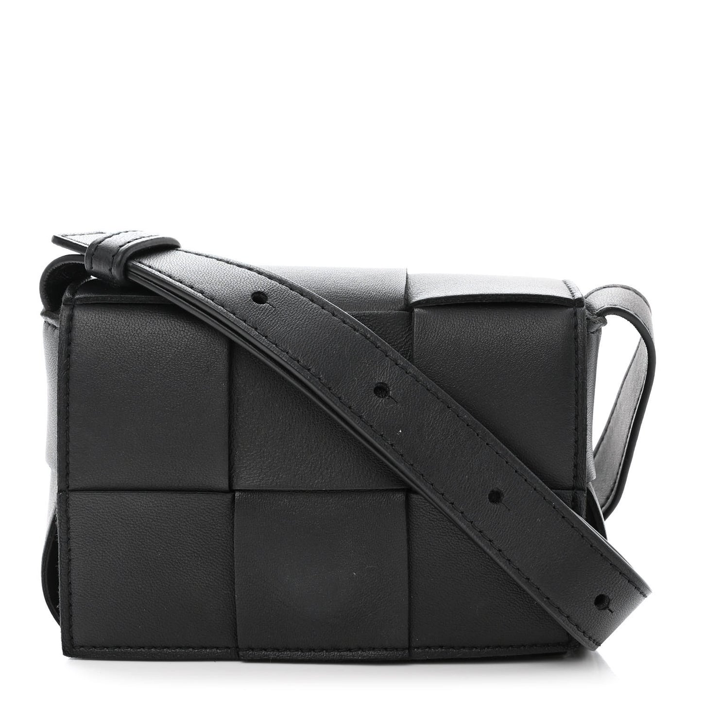 Lambskin Maxi Intreccio Candy Cassette Crossbody Bag Black