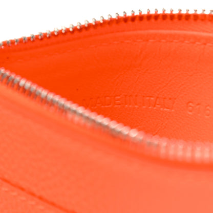 Balenciaga Grained Calfskin Logo Cash Passport Photo ID Zip Holder Orange 7 of 8
