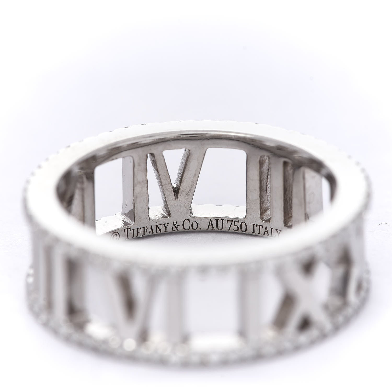 Tiffany 18K White Gold Diamond Atlas Open Pave Ring 52 6 4 of 5