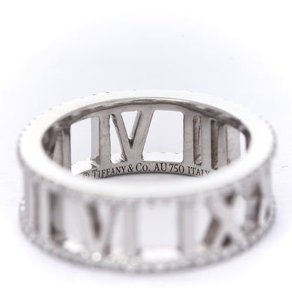 Tiffany 18K White Gold Diamond Atlas Open Pave Ring 52 6 4 of 5