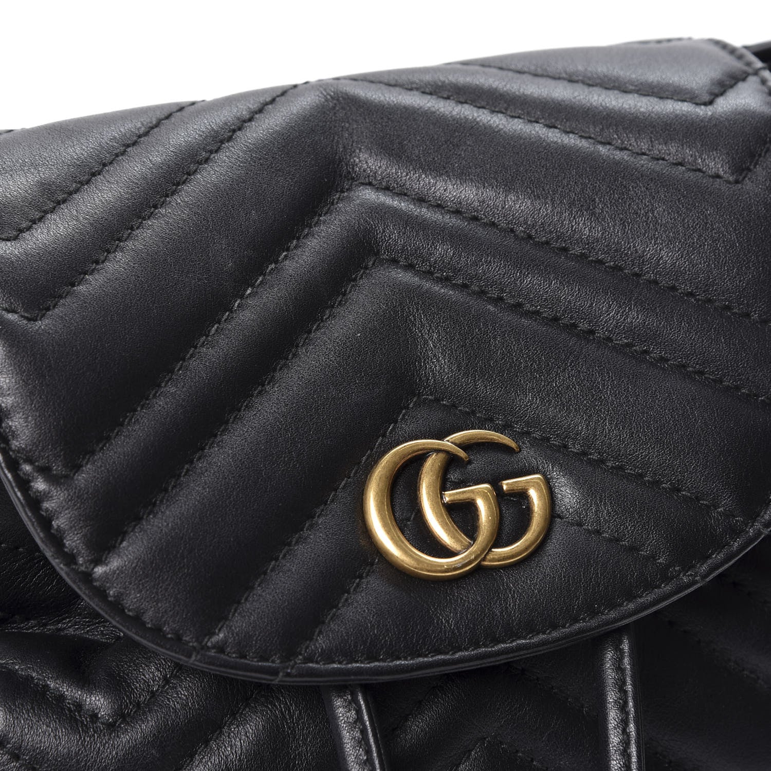 Gucci Calfskin Matelasse GG Marmont Flap Backpack Black 9 of 11