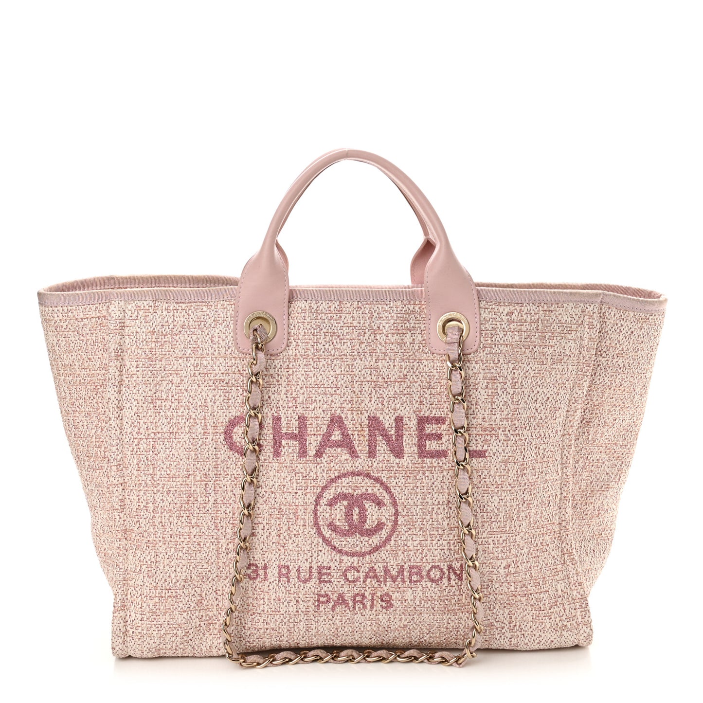 Lurex Boucle Deauville Medium Tote Pink