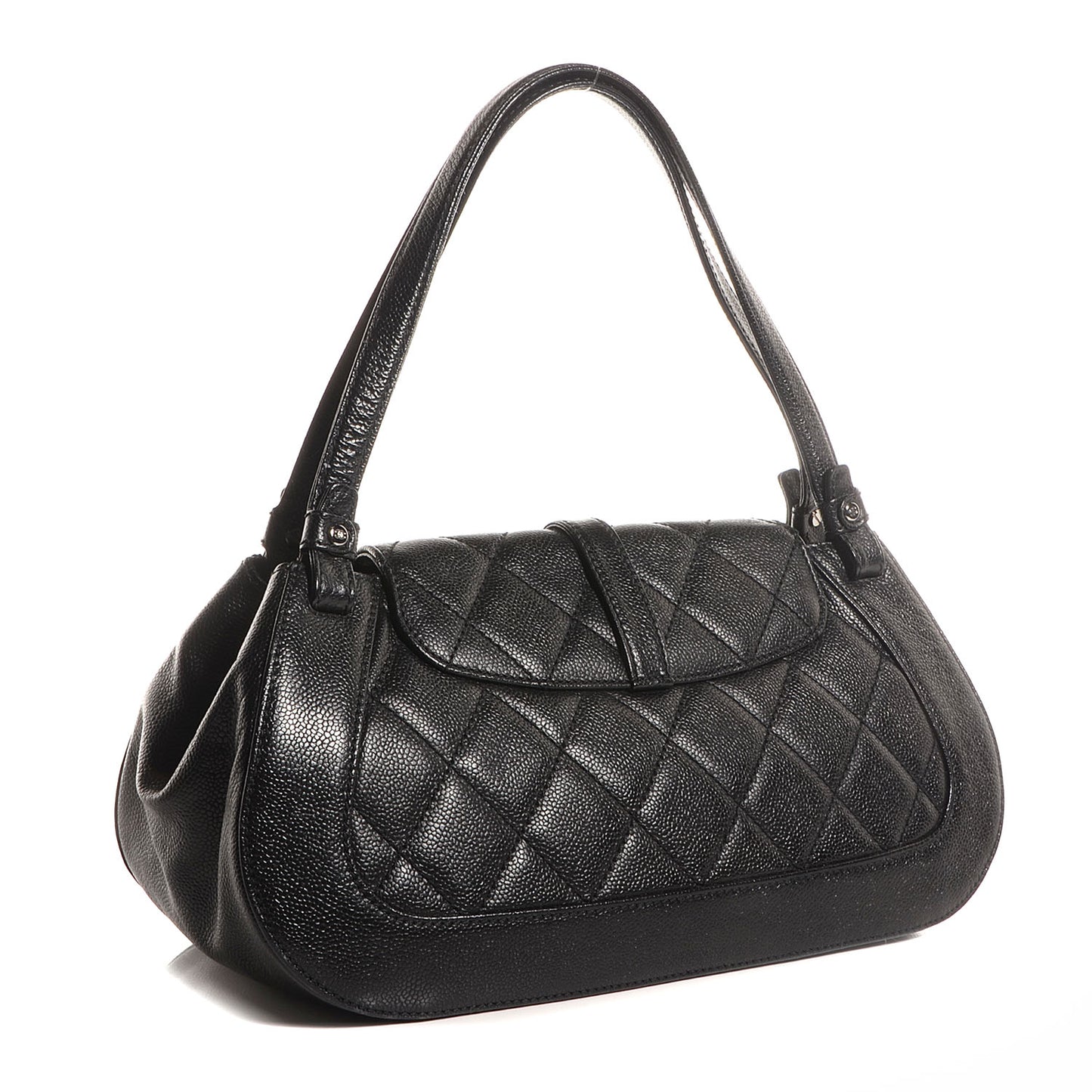 Caviar Quilted Mademoiselle Flap Bag Black