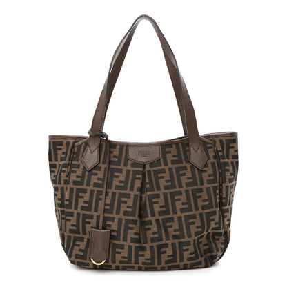 Fendi Zucca Vitello Artic Medium Shopping Tote Tobacco Castagna 1 of 12