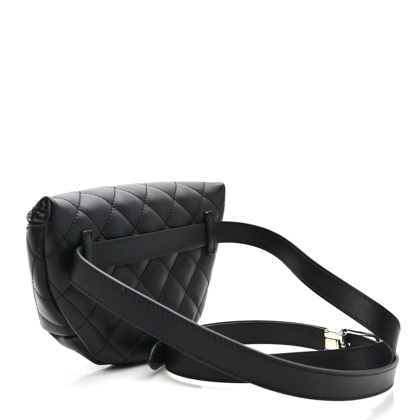 Calfskin Quilted Waist Belt Bag Black