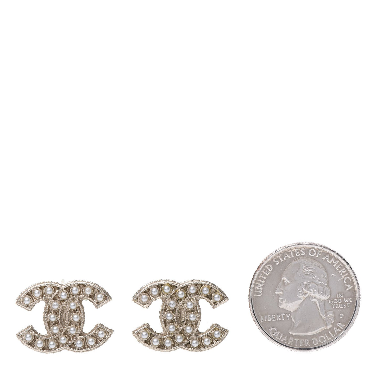Pearl CC Earrings Light Gold
