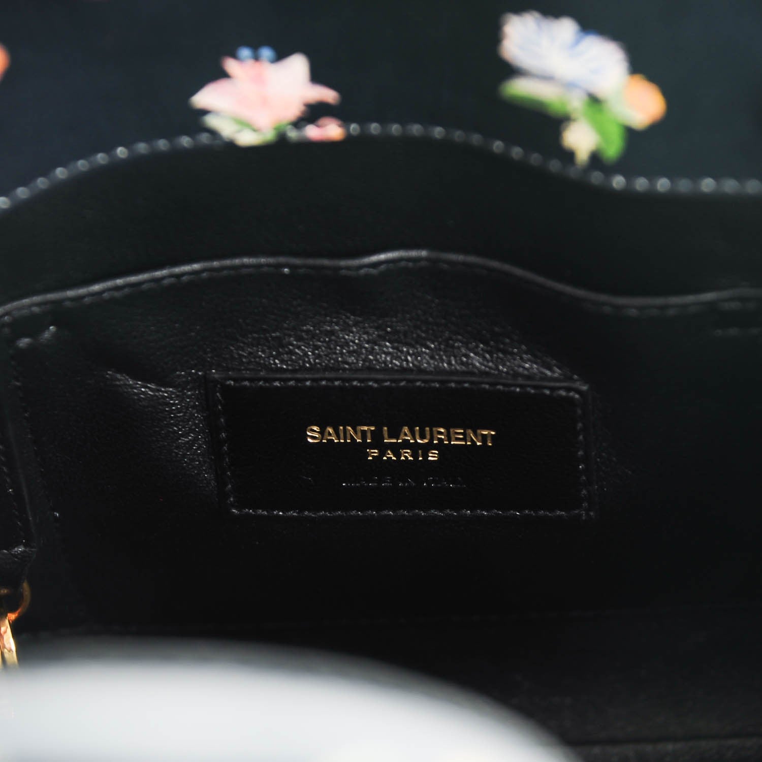 Saint Laurent Calfskin Prairie Printed Nano Sac De Jour Black 6 of 6