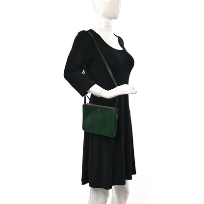 Celine Lambskin Small Trio Crossbody Bag Dark Green 2 of 8