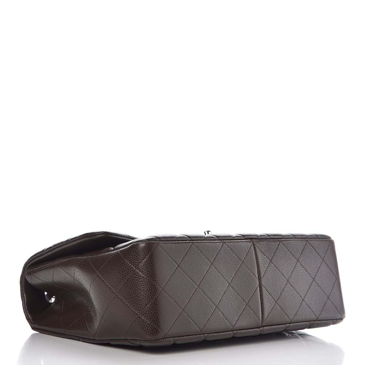 Caviar Quilted Jumbo Single Flap Dark Brown