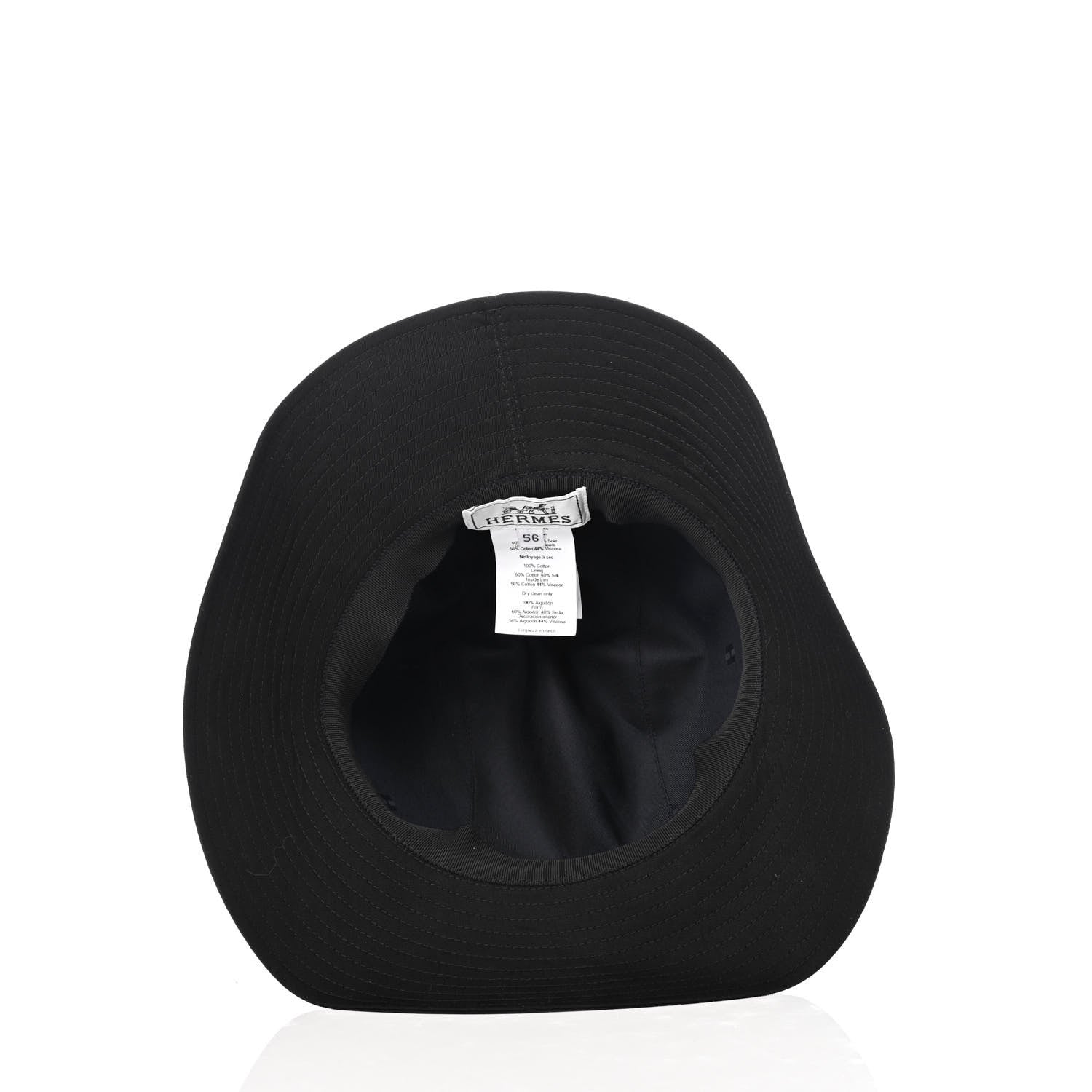 Hermes Linen Colette Hat 56 Black 2 of 4