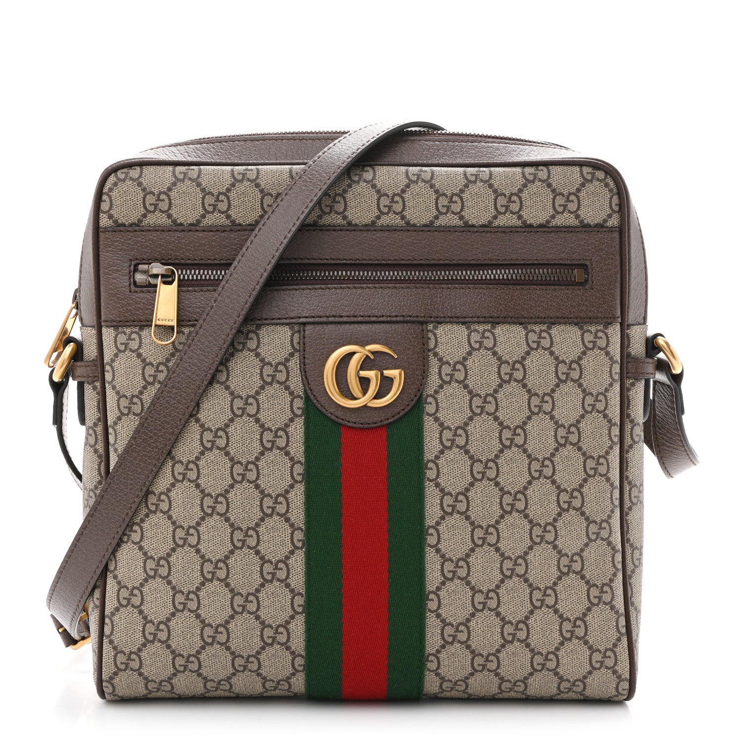 Gucci GG Supreme Monogram Web Medium Ophidia Messenger Bag Brown 1 of 13