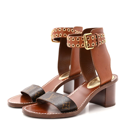 Louis Vuitton Calfskin Monogram Passenger Sandals 37 Cognac 4 of 10
