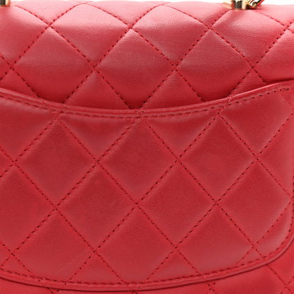 Chanel Lambskin Quilted Mini Top Handle Rectangular Flap Red 15 of 16