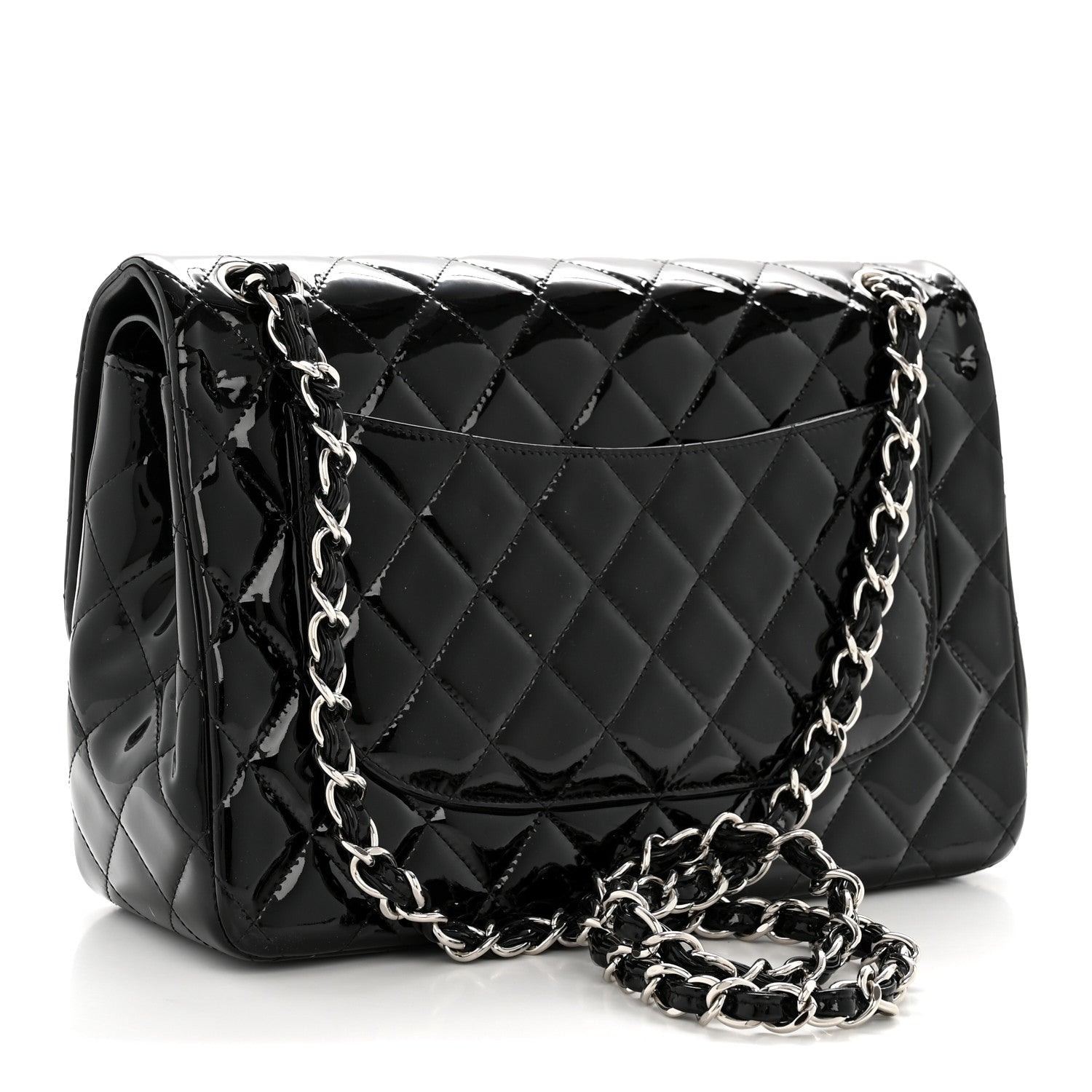 Chanel Patent Quilted Jumbo Double Flap Black 3 of 12